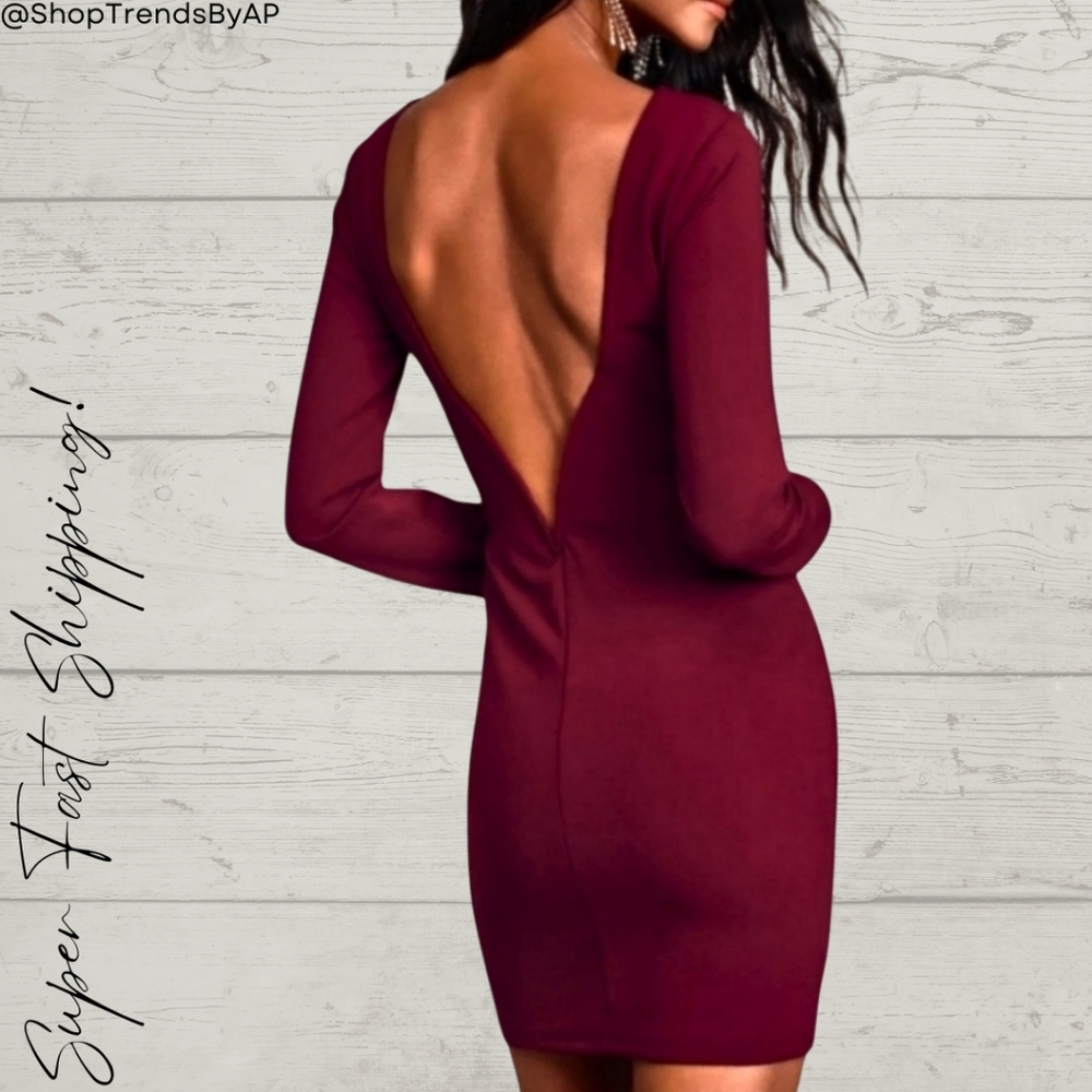 Lulu's Vavavoom Low Back V-bar Dress